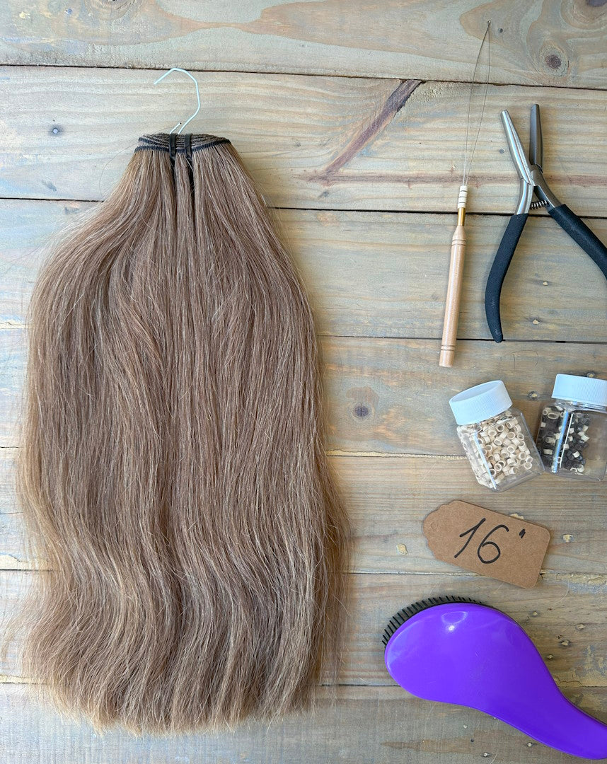 Weft Light Brown 16inch 50g Hair