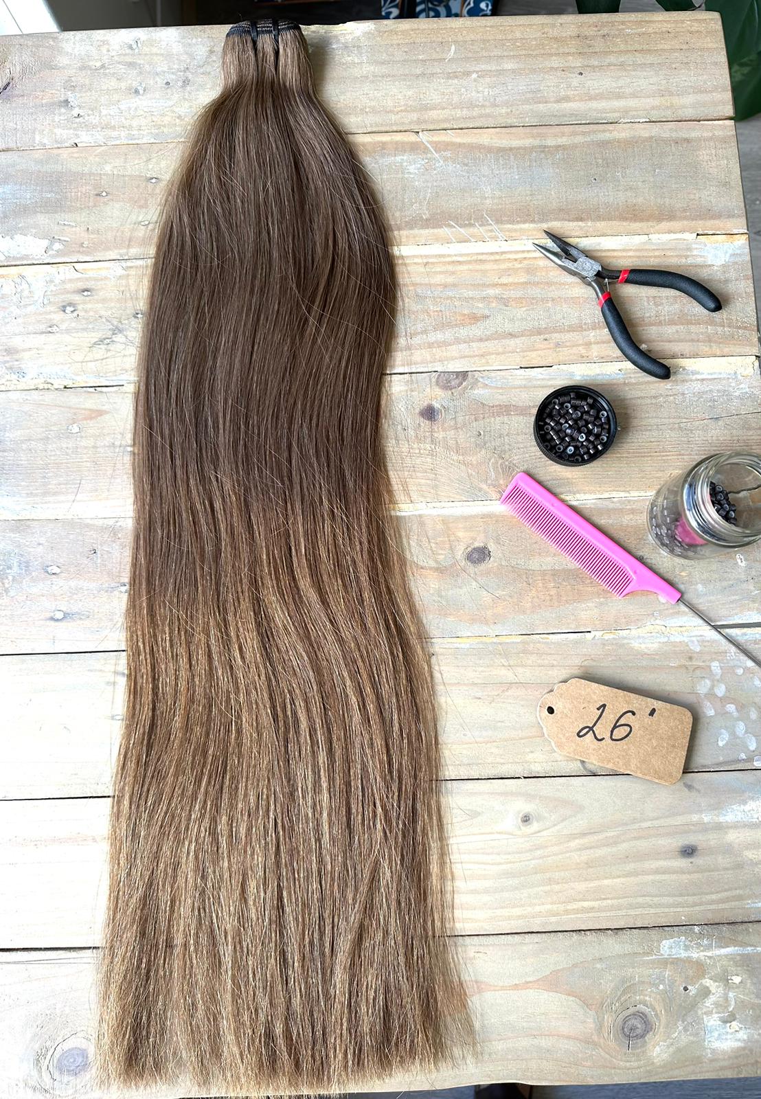 Weft Light Brown 26inch 50g Hair