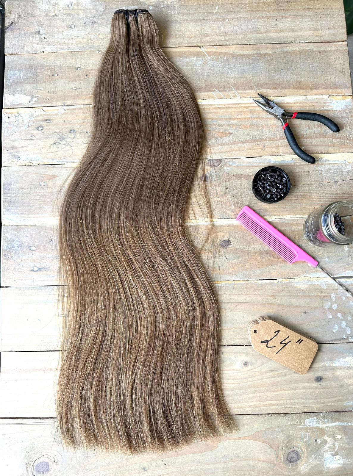 Weft Light Brown 24inch 50g Hair